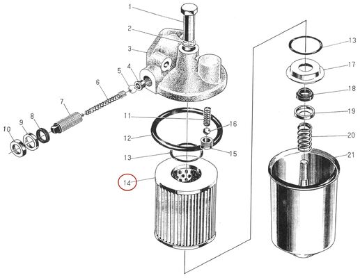 495AG Część zamienna silnika wysokoprężnego - wkład filtra olejowego - J0810